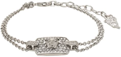 silver medusa tag bracelet